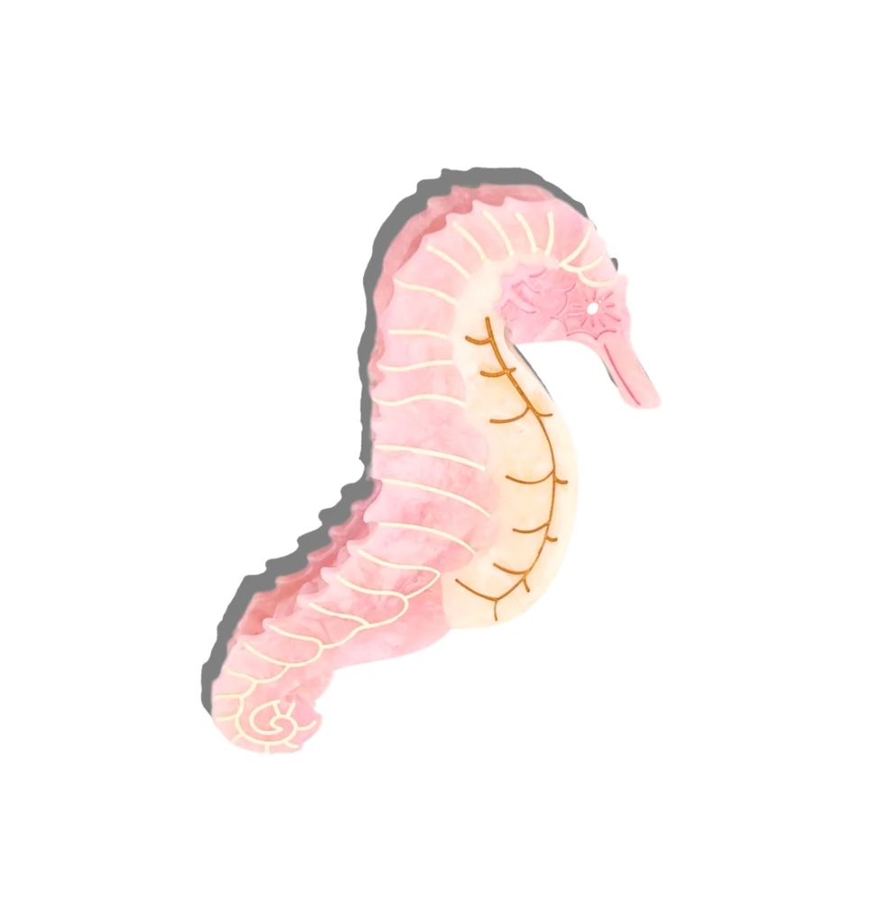 Hand-Painted Seahorse Claw Hair Clip