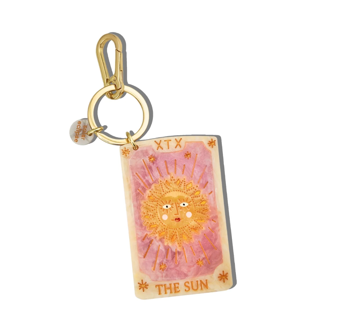 Hand-painted Sun Tarot Card Bag Charm + Keychain