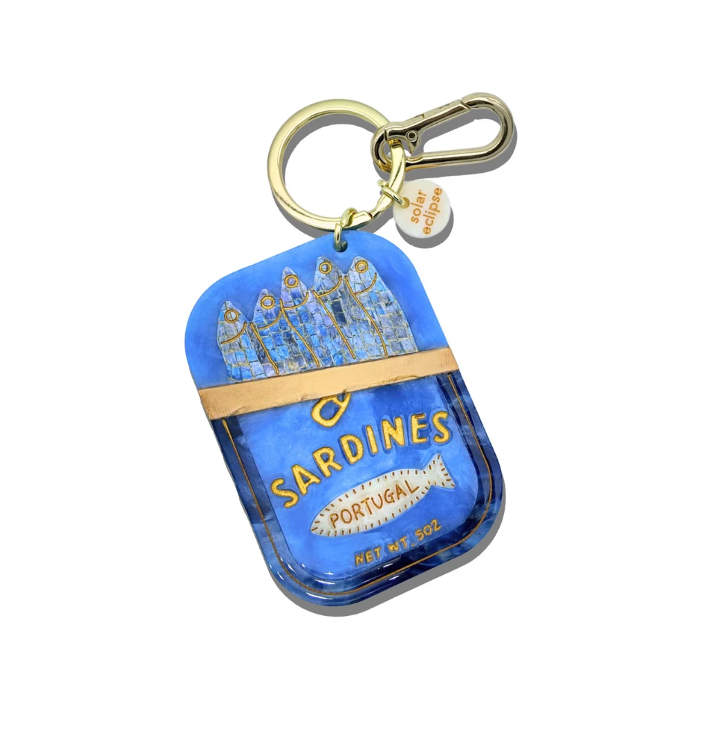 Hand-painted Sardines Bag Charm + Keychain