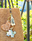 Hand-painted Paisley Heart Bag Charm + Keychain | Eco-Friendly