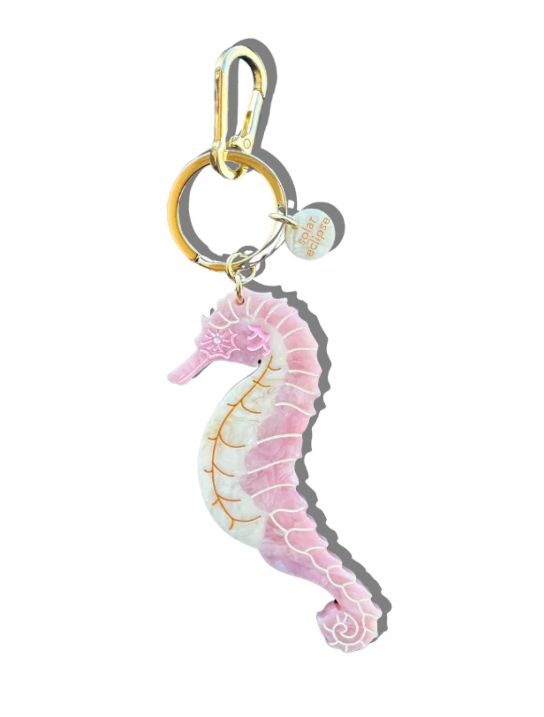 Hand-painted Seahorse Bag Charm + Keychain | Eco-Friendly