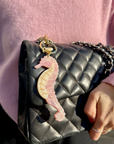 Hand-painted Seahorse Bag Charm + Keychain | Eco-Friendly