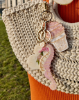 Hand-painted Seahorse Bag Charm + Keychain | Eco-Friendly