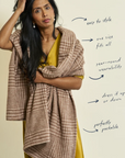 CHAPPYWRAP Katama Plaid Chocolate Shawl
