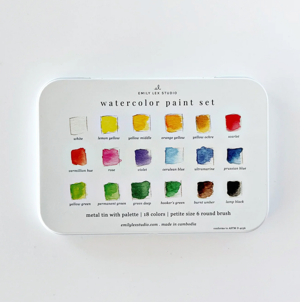 Watercolor Paint Set 18 Colors with Brush
