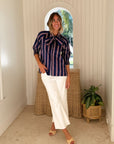 CARYN LAWN Holly Bow Top Navy w/ Red/White Stripe