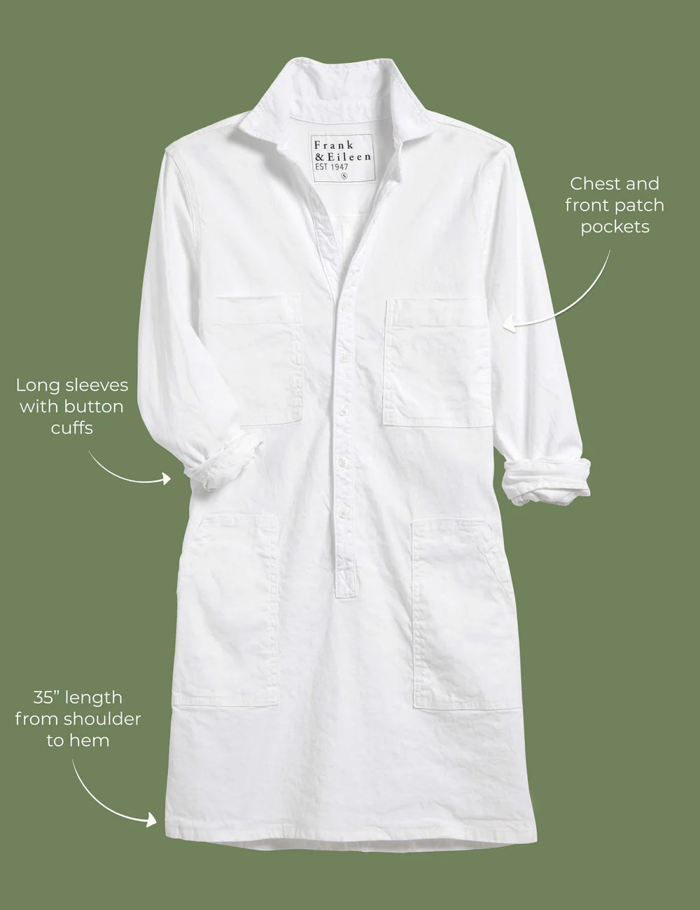 FRANK &amp; EILEEN Ireland Dress White