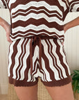 KIVARI Sarah Knit Short Chocolate/Ivory Stripe