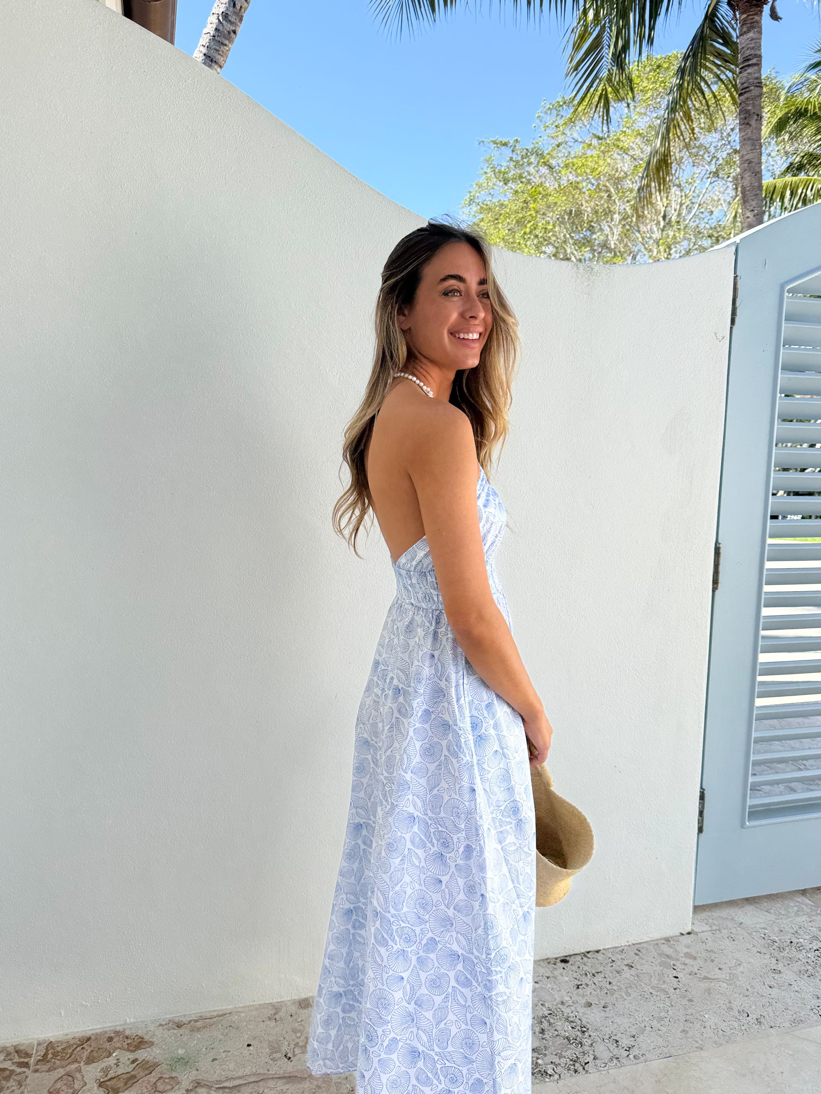 Marea Mireille Seashell Dress | Blue | Size XS