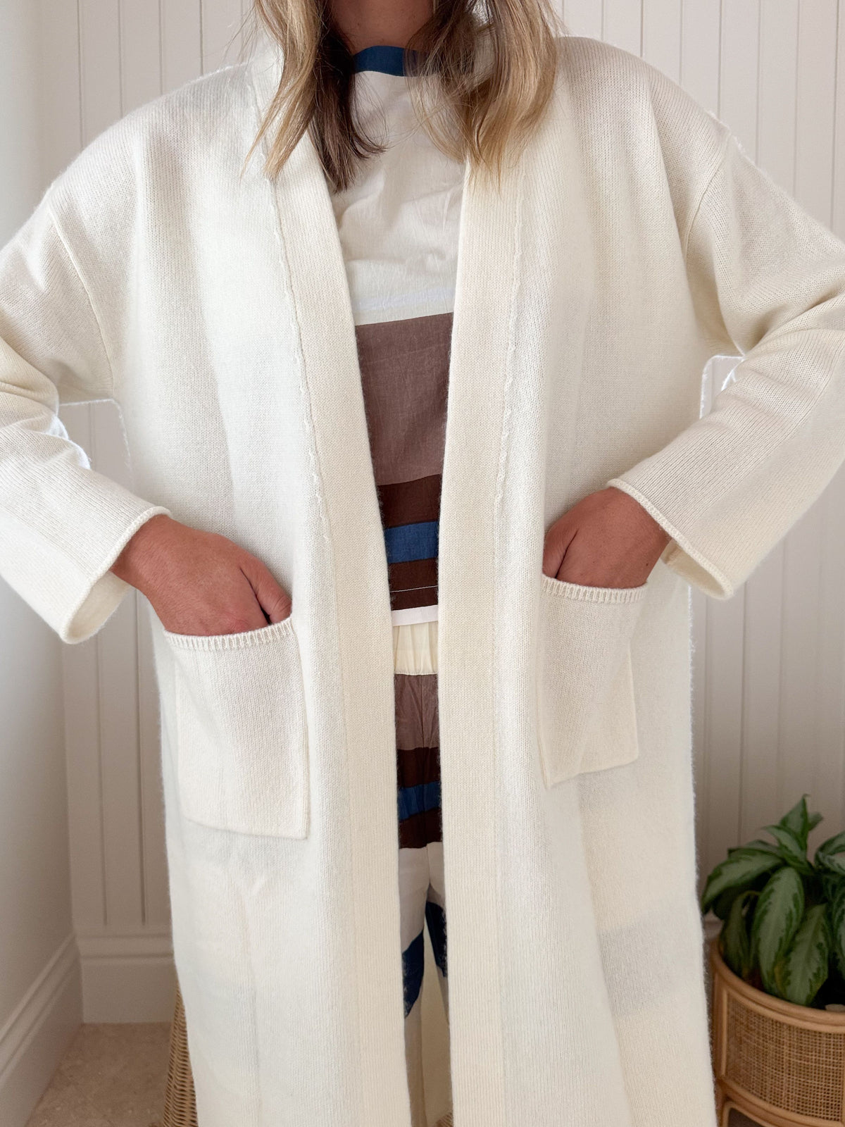 FRAICHE Travel Coat Sweater Ivory