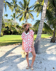 FRAE The Janie Short Caftan Watermelon Tile Block