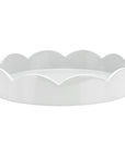 ADDISON ROSS Small Round Scallop Tray White