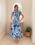 FITZROY & WILLA Savannah Dress Blue Gordes