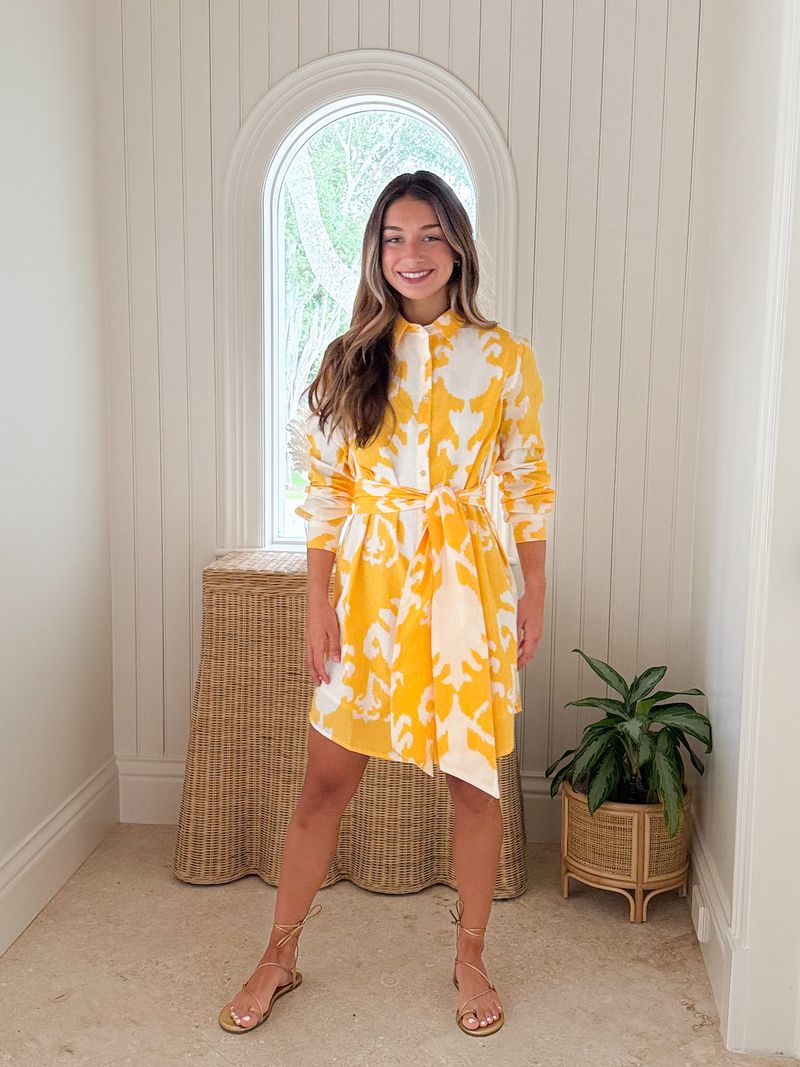ikat mini dress FITZROY & WILLA Russell Mini Dress Sunshine Big Ikat