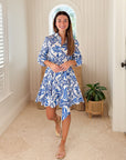 KASIA Naxos Mini Dress Blue
