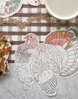 Die Cut Coloring Turkey Placemat