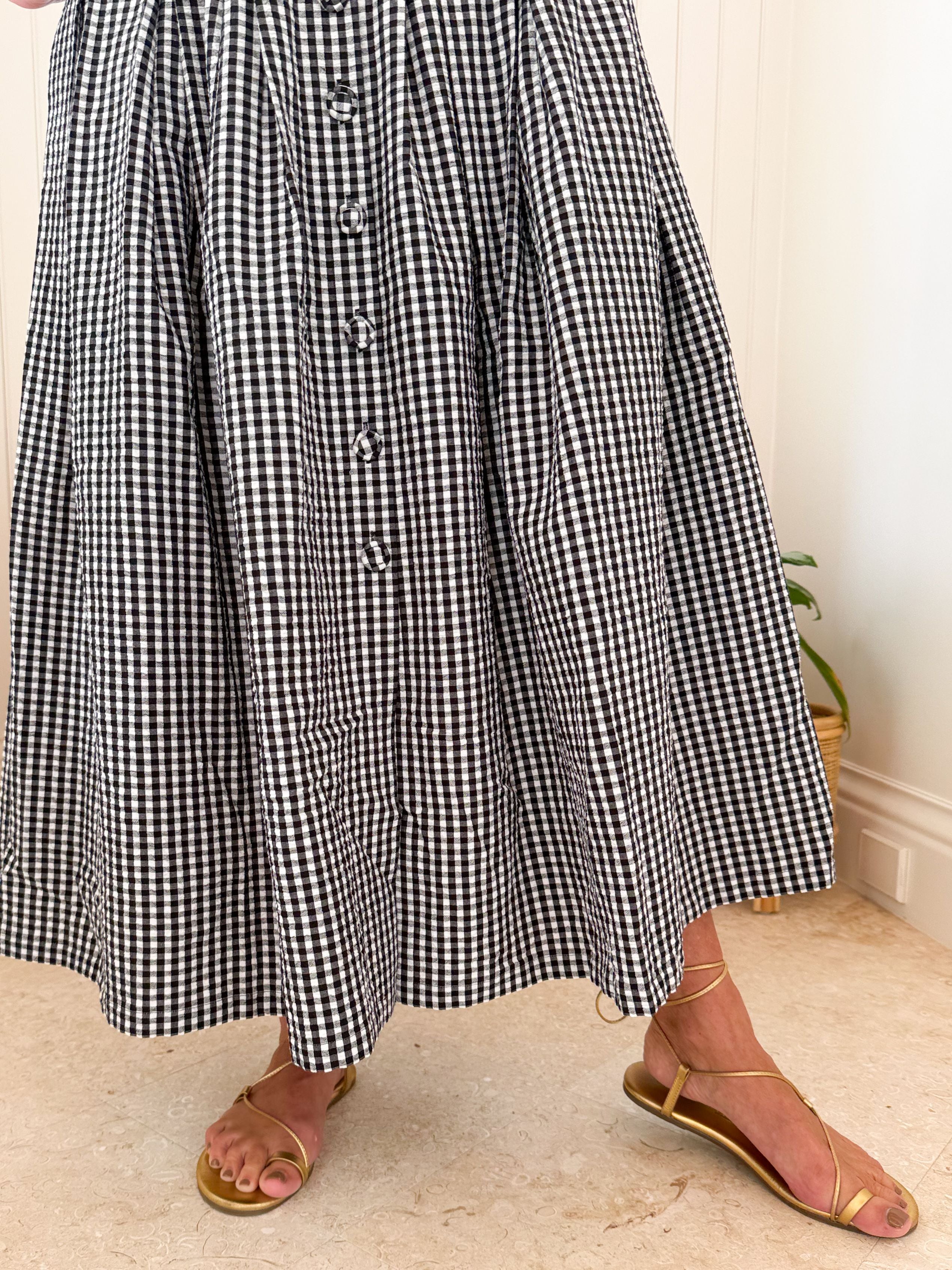 HUNTER BELL Eva Skirt Black/White Seersucker Gingham
