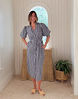 GRACE & BARDOT Hazel Dress Midnight Pinstripe