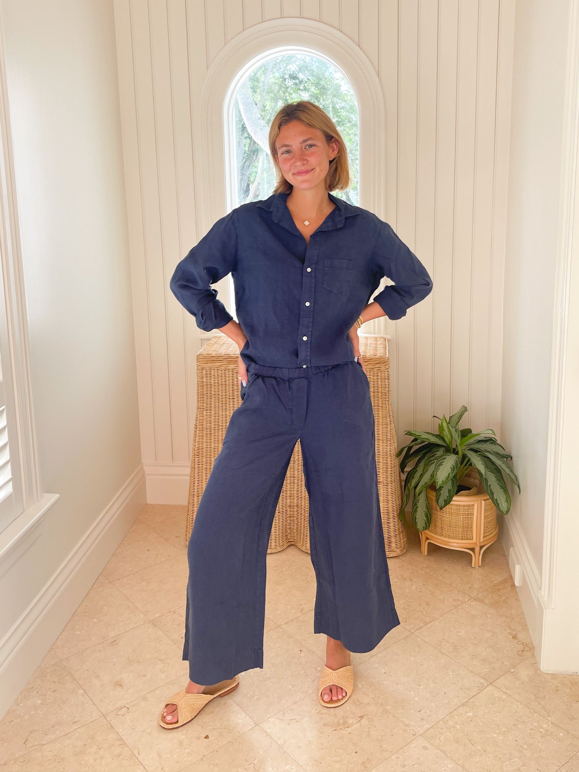 FRANK & EILEEN Eileen Button Up Navy – Matilda's Life Style