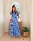 WALKER & WADE Princess Dress Blue Tribal