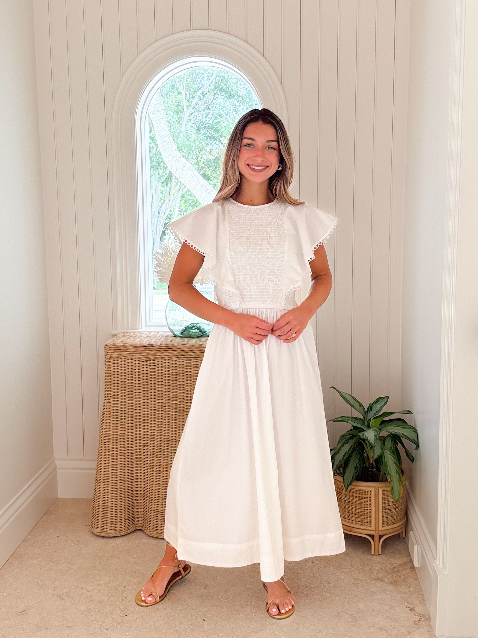 OLIPHANT Ava Dress Tisbury White