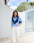 FRANK & EILEEN Sylvio Wide Blue Stripe