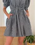 HUNTER BELL McCauley Dress Black/White Seersucker Gingham