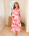 OLIPHANT Belted Shirt Dress Orchid Red