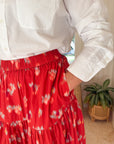 OLIPHANT Tiered Maxi Skirt Lebombo Rust