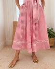 OLIPHANT Belted Shirt Dress Sconset Red
