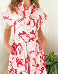 OLIPHANT Belted Shirt Dress Orchid Red