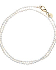 JANE WIN Double Wrap Necklace White Pearl