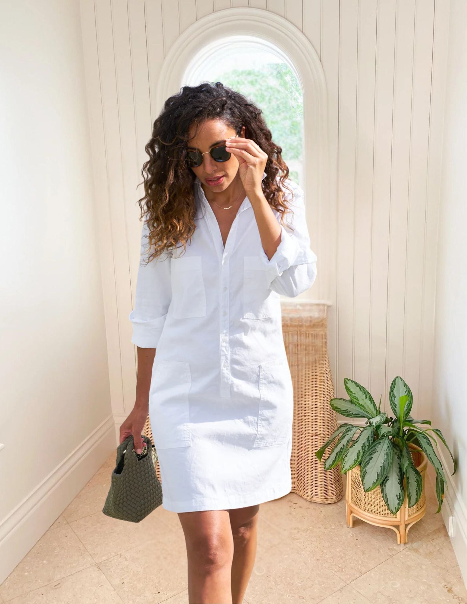 FRANK & EILEEN Ireland Utility Dress White