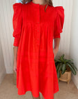 HUNTER BELL Sidney Dress Red Orange