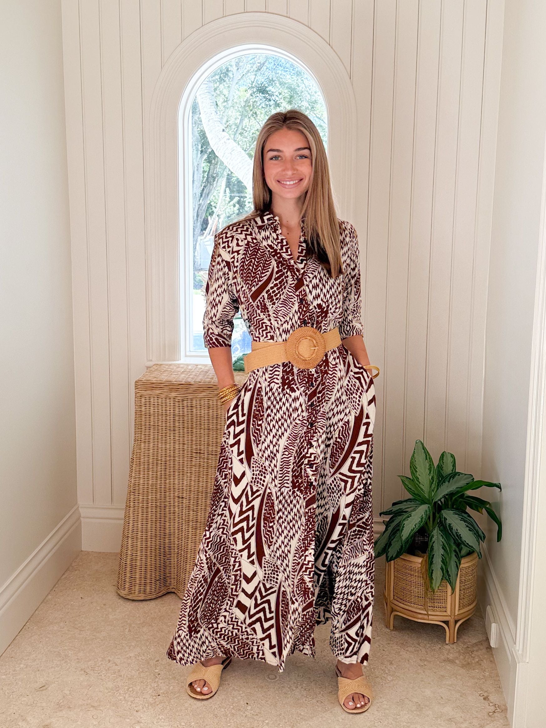 ワンピース THETOE Warmoes Dress WALKER & WADE Princess Dress Terra Cotta Cappuccino – Matilda's
