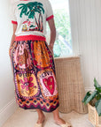 ME369 Vanessa Printed Midi Skirt Sunset