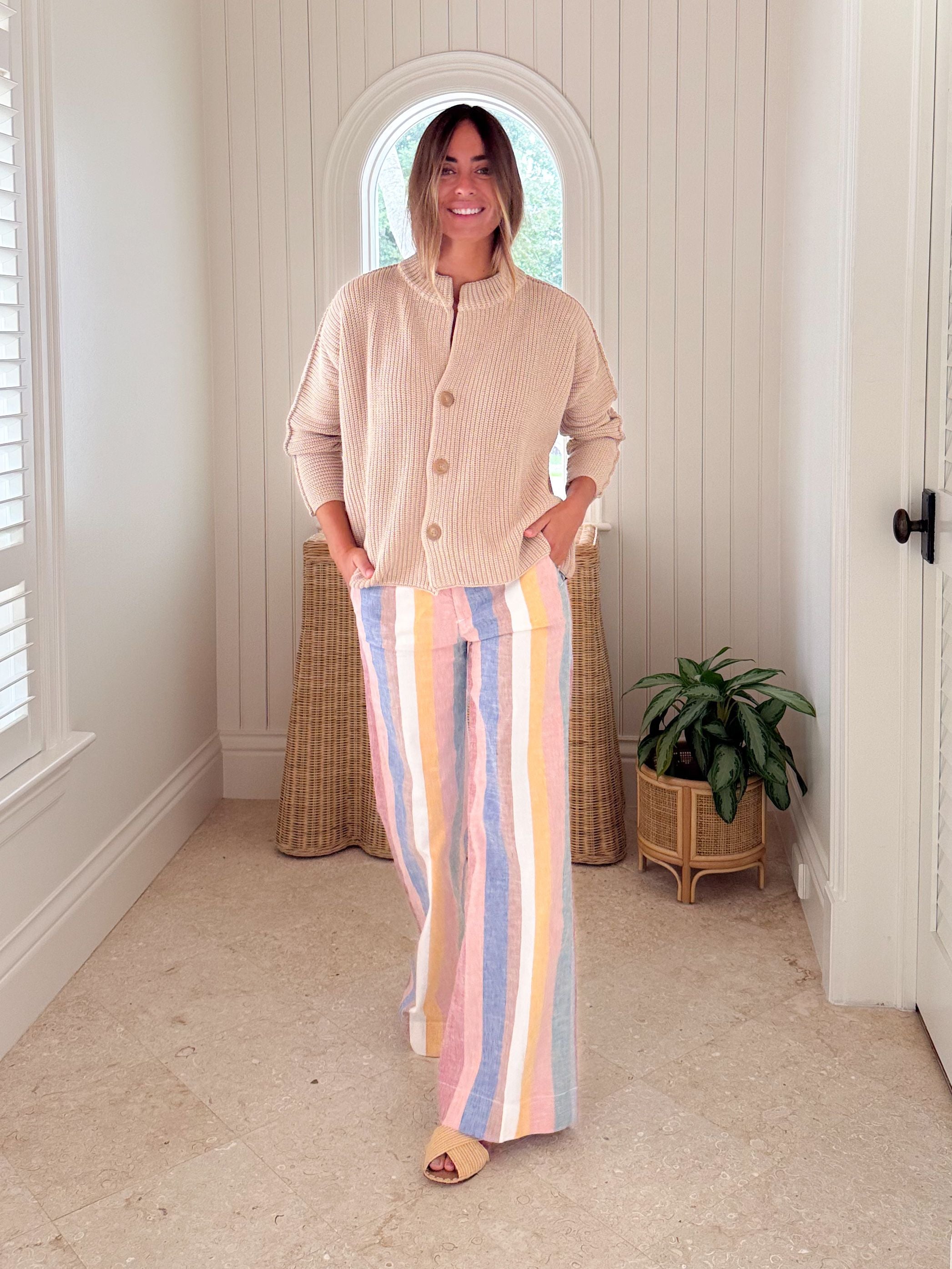 FRANK &amp; EILEEN Montecito Cardigan Sand