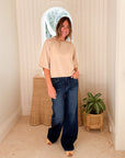 LISA TODD Crew Mate Sweater Latte