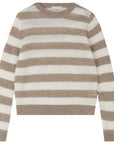 JUMPER 1234 Stripe Stripe Crew in Organic Light Brown and Cream