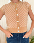 LISA TODD In-Vest Sweater Vest Natural Combo