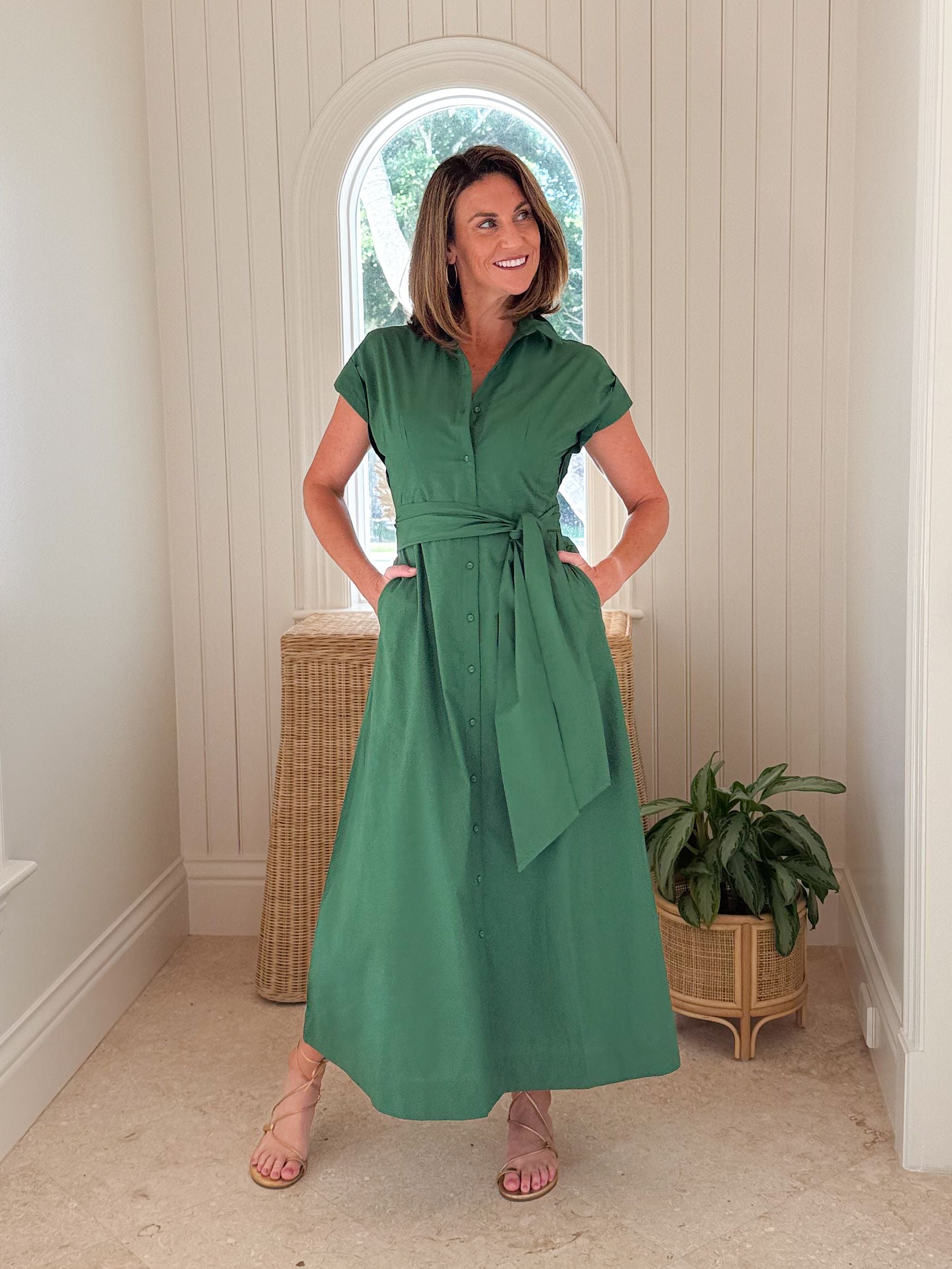 FRAICHE Celine Dress Forest Green