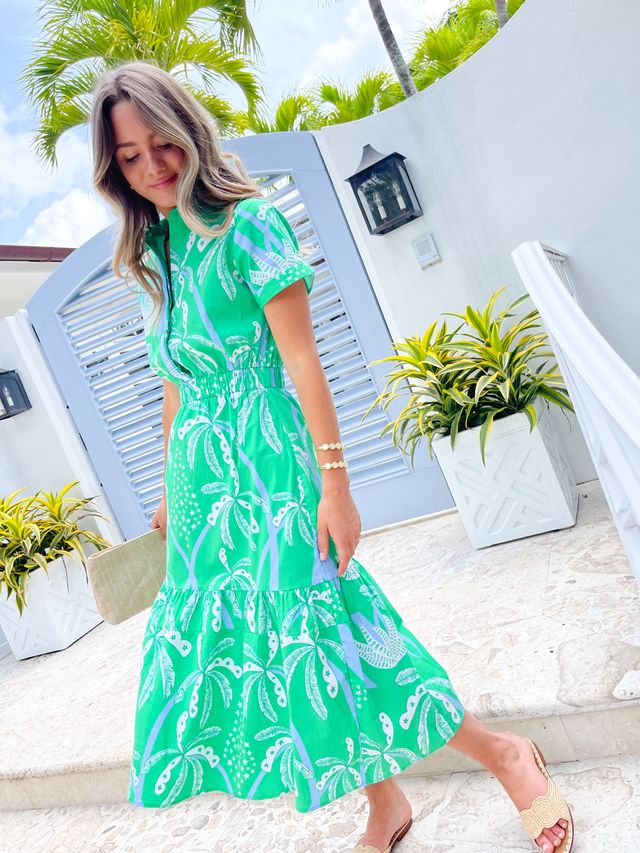 SHERIDAN FRENCH Gwyneth Dress Aruba Palm
