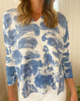 KOKUN V-Neck Pullover Blue Marble