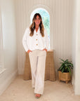 FRANK & EILEEN Montecito Cardigan White