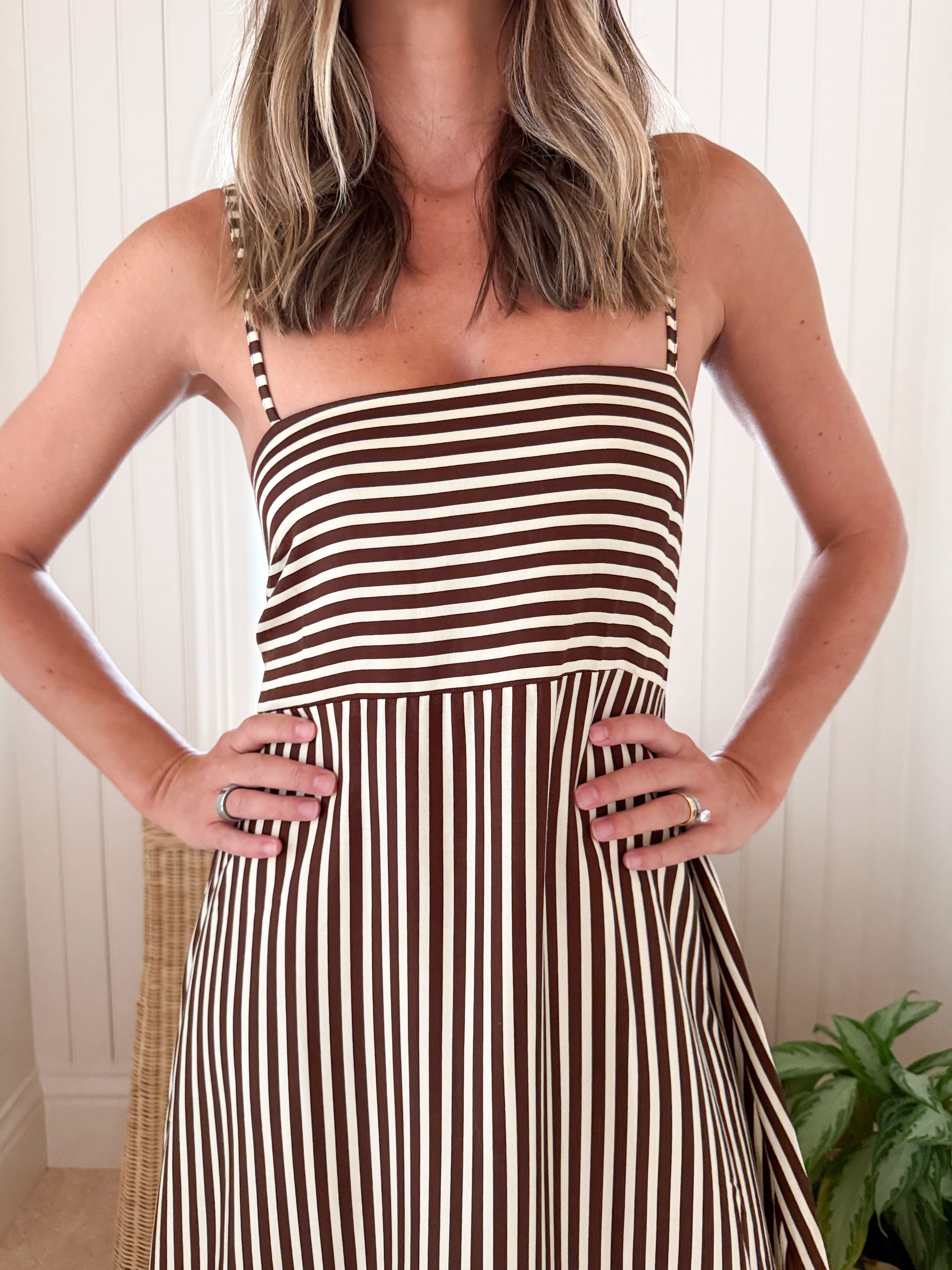 WALKER &amp; WADE Ella Dress Chocolate Stripe