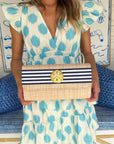 LISI LERCH Avery Clutch Navy & White Sand Dollar