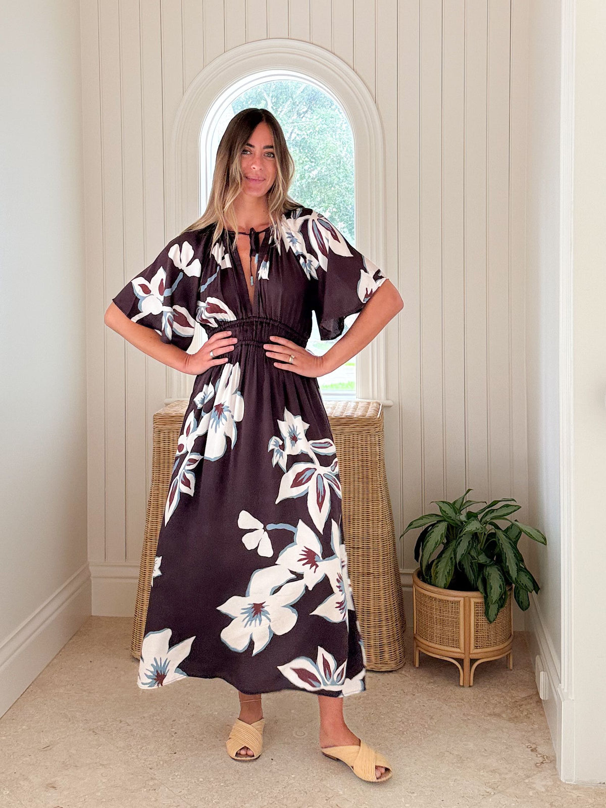 OMIKA Kira Midi Dress Adrienne Ganache