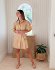KASIA Cosmos Puffy Sleeve Dress Sand