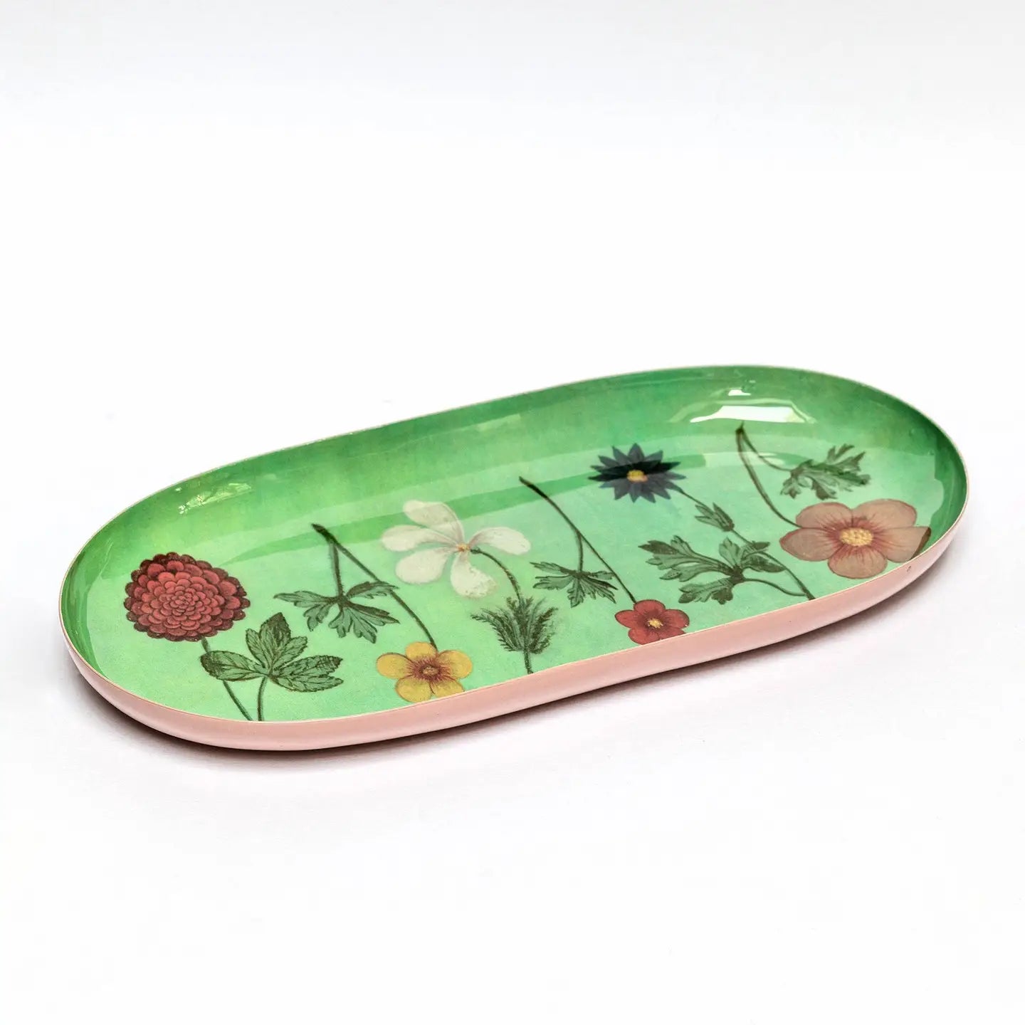 Field of Flowers Oval Enamel Tray