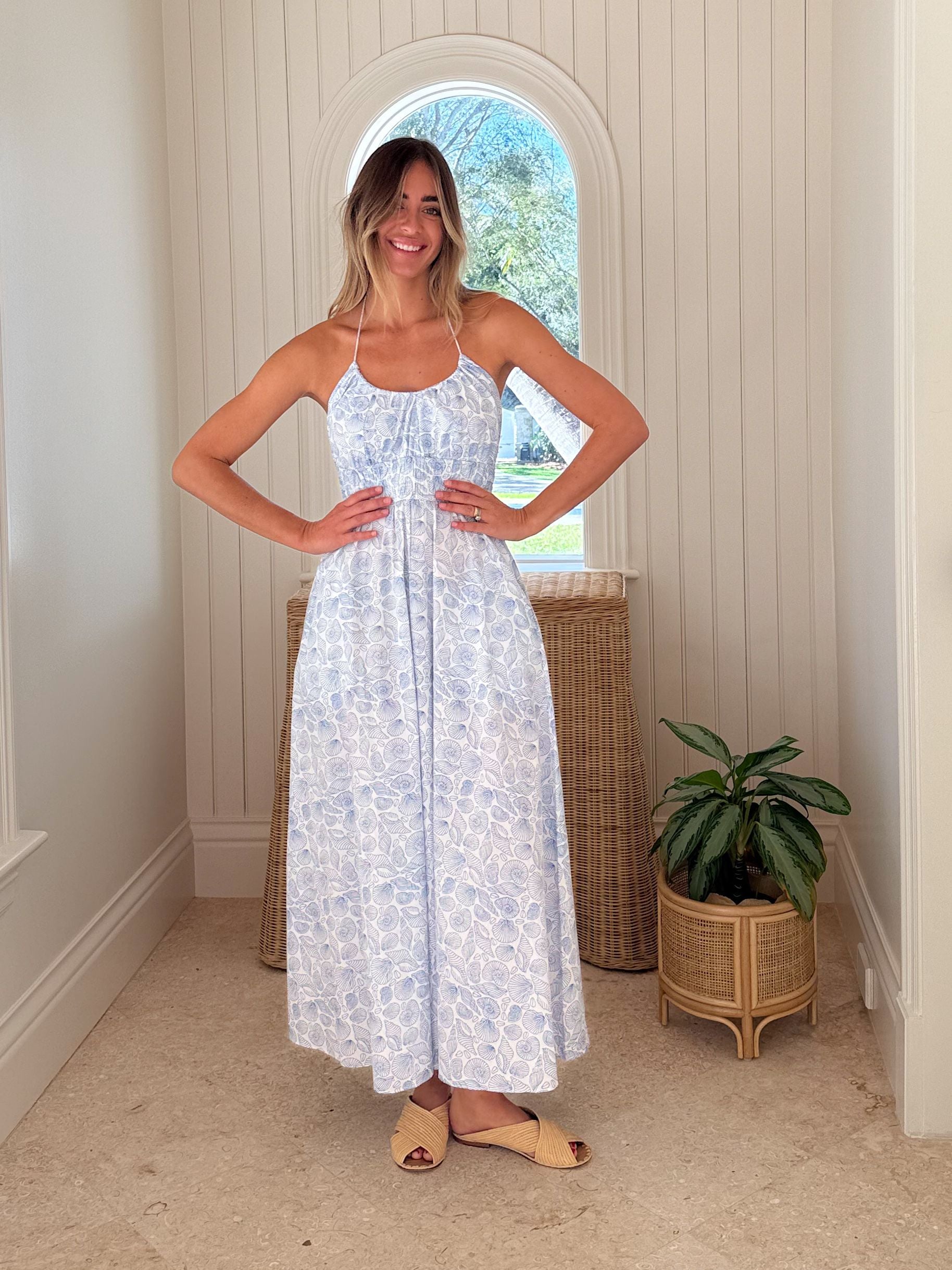 blue seashell dress MAREA Mireille Dress Blue Seashell